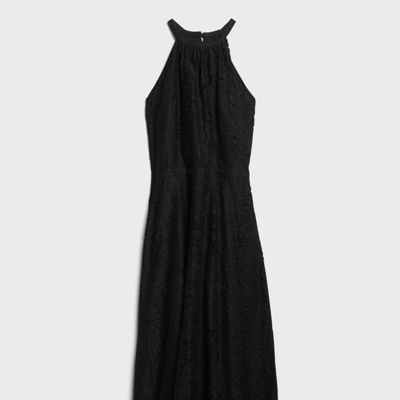 BANANA REPUBLIC Lace Midi Dress Black Size 4 - Picture 5 of 16